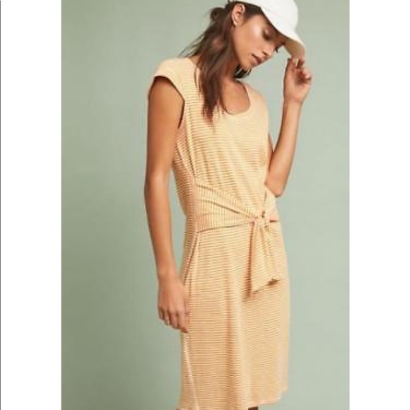 Anthropologie Audny Front Tie Dress New Nwt Midi - Picture 2 of 8
